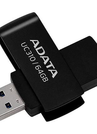 Usb флэш накопитель adata 64gb uc310 black usb 3.0 (uc310-64g-rbk)