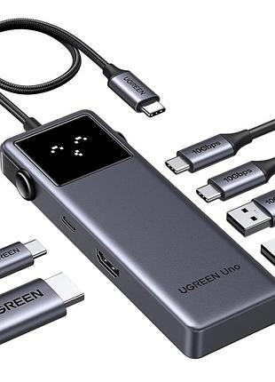 Концентратор ugreen usb-c to hdmi + 2xusb 3.2 + 2xusb-c 3.2 + pd cm888 gray (35998)