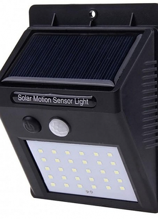 Светильник с датчиком движения solar 609, 30 диодов, солнечная панель, влагозащита ip65