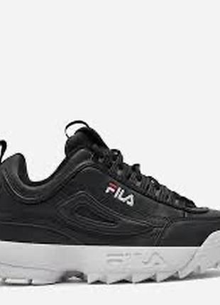 Чорні жіночі кросівки fila disruptor wmn low black