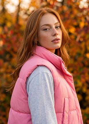 Жилетка жіноча turn hug рожева дута m-l (xl)