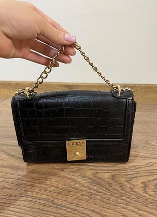 Сумка жіноча guess оригінал чорна з ланцюжком
