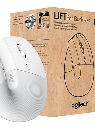 Мишка logitech lift vertical ergonomic wireless/bluetooth for business off-white (910-006496)