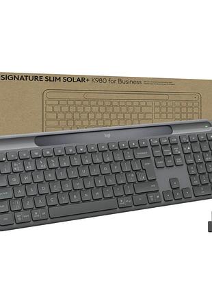 Клавіатура logitech slim solar+ for business wireless/bluetooth graphite (920-013779)