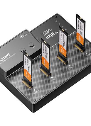 Док-станція для накопичувачів maiwo 4*nvme m.2 ssd key m/b+m to usb4.0 usb-c 40gbps (k3015p4)