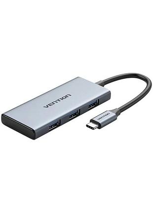 Концентратор vention usb-c 6-in-1 3xusb 3.0 + hdmi 4k30hz + sd/tf 0.15m (toohb)