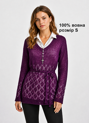 Мереживний вовняний светр s/m
