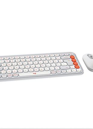 Комплект logitech pop icon combo bluetooth ua off-white (920-013141)
