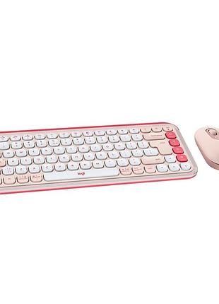 Комплект logitech pop icon combo bluetooth ua rose (920-013142)