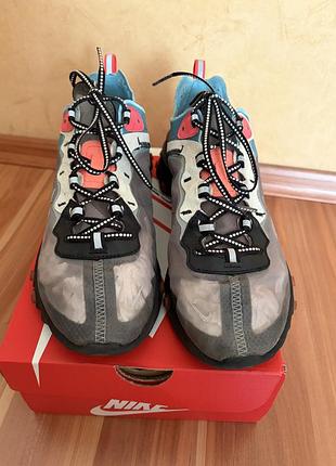 Кросівки чоловічі nike react element 55 сірі з синім 2