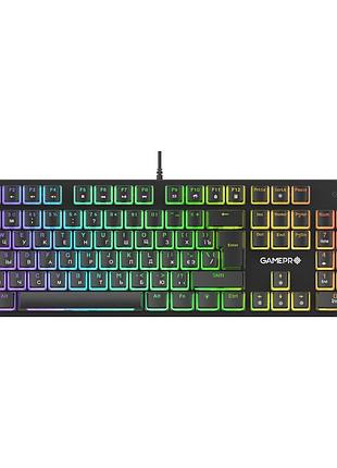 Клавиатура gamepro mk85r red switch rgb usb black (mk85r)