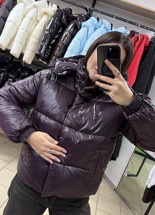 Куртка жіноча зимова пуфер сливовий бордо