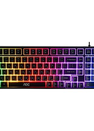 Клавиатура aoc gk116b led usb ua black (gk116b/97)