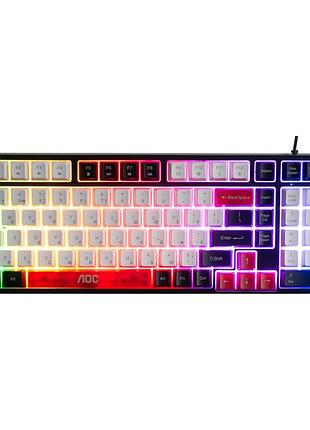 Клавиатура aoc gk116h1 led usb ua white/red/black (gk116h1/97)