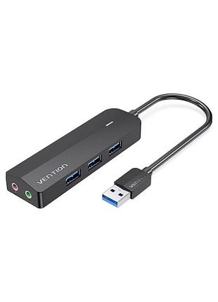 Концентратор vention usb 3.0 to 3хusb 3.0/2хtrs audio/usb micro 1.0m (chibf)