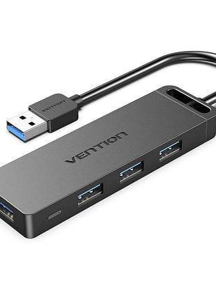 Концентратор vention usb 3.0 to 4xusb 3.0 hub with power supply 0.15m black (chlbb)