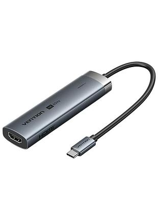 Концентратор vention usb-c 5-in-1 3xusb 3.0 + hdmi 4k60hz + usb-c pd100w gray (tgmhb)