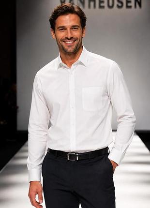 Рубашка мужская классическая van heusen белая l- xl 100% хлопок