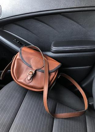 Шкіряна сумка-сідло (saddle bag) / крос-боді з натуральної шкіри