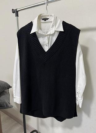 Жилетка вʼязана чорна cher17🧣 xs-s