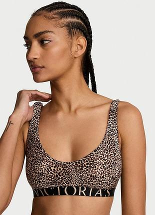 Хлопковый бюстгальтер-bralette без подкладки с логотипом exploded logo. victoria ́s secret. оригинал 🇺🇸