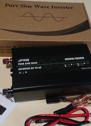 Инвертор с чистой синусоидой на 2000вт фирмы- jfind!1000вт рабочая! преобразователь 12в в 220в.чистый синус.
