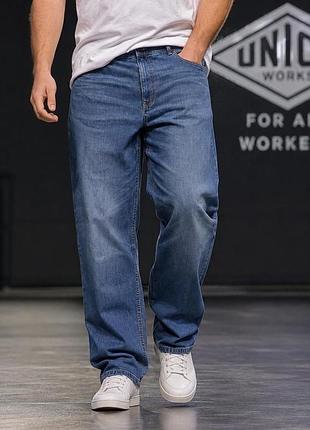 Джинсы мужские union works синие xxl-3xl хлопок