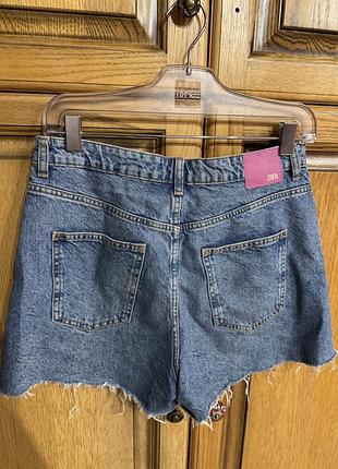 Шорти жіночі zara джинсові сині розмір 40