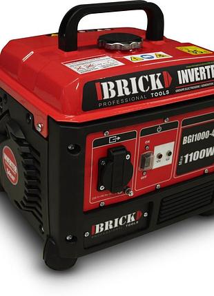 Инверторный бензиновый генератор brick bgi1000-4t, однофазный, 1,1квт