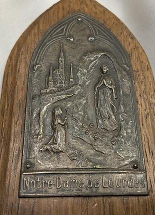 ⚔️ 👑 💎 антикварна ікона плакетка лурд діва марія notre dame de lourdes франція початок xx ст 💎 👑 ⚔️