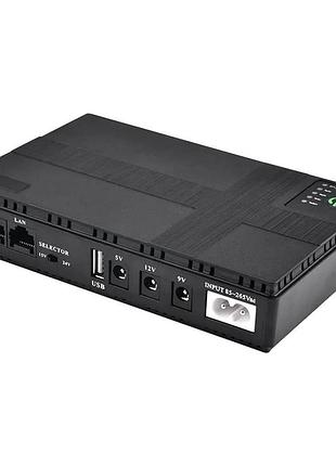 Источник бесперебойного питания 10400 мач 5v/9v/12v с poe и lan портами / портативный бесперебойник для роутера