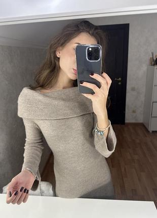 Довга жіноча сукня h&m з вовни, бежева