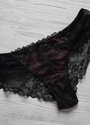 Кружевные трусики жасмин р.м jasmine lingerie черные бразилианы