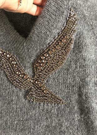 Свитер oversize с прикарасами zara м 38 6