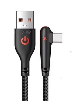 Угловой кабель для быстрой зарядки телефона 120вт usb — type-c 2.0 м