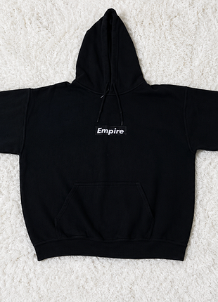 Теплый оверсайз худи с принтом empire