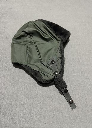 Шапка вушанка alpha industries вінтажна з мехом