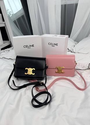 Жіноча сумка преміум 
celine classique triomphe bag in black/pink