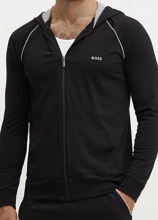 Чоловіча кофта hugo boss чорна з капюшоном