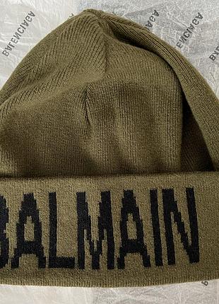 Balmain paris шапка унісекс кашемірова хакі як нова