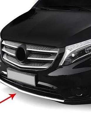 Накладки на передній бампер (нерж) для mercedes vito/v-class w447 2014- рр