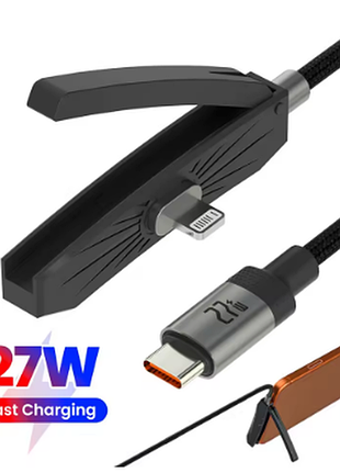 Кабель для заряджання телефона lightning 27 вт ios — type-c 1,8 м для iphone 14, 13, 12, 11