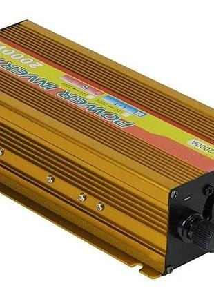 Перетворювач струму, напруги, інвертор power inverter 2000w від акумулятора 12v-220v, роз'єм usb