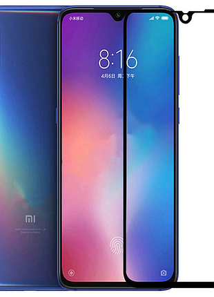 Защитное стекло full glue для xiaomi mi a3 черное 5d
