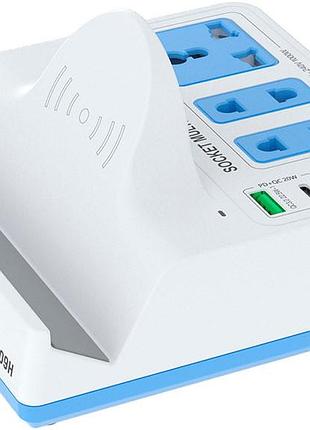Бездротовий зарядний пристрій relife rl-309h / 1xusb qc / 3xtype-c pd / подовжувач 220в / 72w max