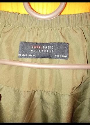 Вітровка жіноча zara basic оливкова розмір s 2