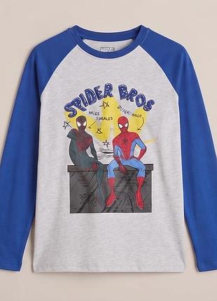 Дитяча піжамна кофта marvel spider-bros (людина-павук) для хлопчика 7–8 років