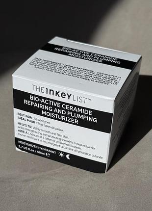 Антивіковий крем для обличчя the inkey list bio-active ceramide repairing and plumping moisturizer, 50 мл