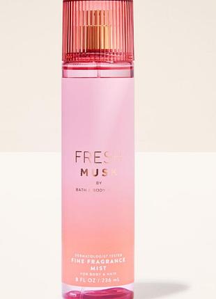 Спрей для тіла bath & body works fresh musk, оригінал сша, новий
