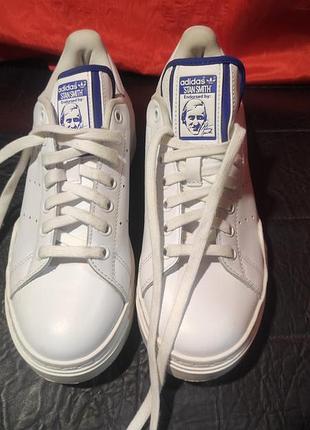 Стильные белые женские кожаные кроссовки adidas stan smith